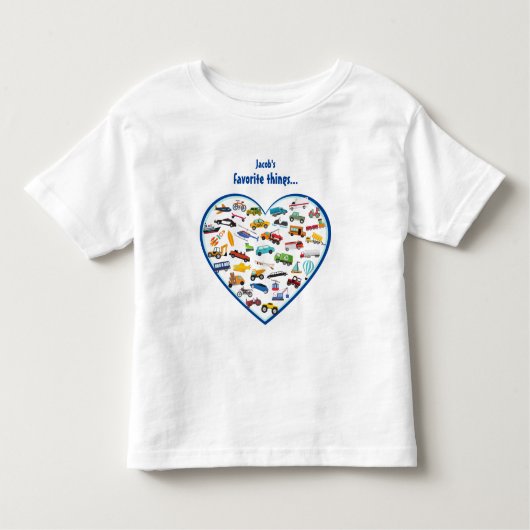 T-shirt Pour Les Tous Petits Petites choses qui déplacent les voitures Motif (Devant)