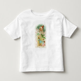 T-shirt Pour Les Tous Petits Petites filles espionnant à travers la porte de la