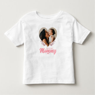 T-shirt Pour Les Tous Petits Photo du coeur, j'aime ma maman