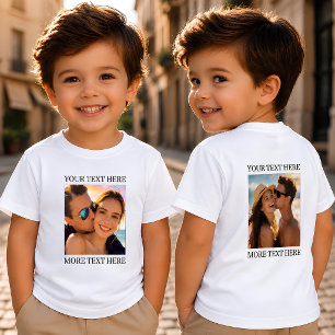 T-shirt Pour Les Tous Petits Photo et texte double face personnalisés