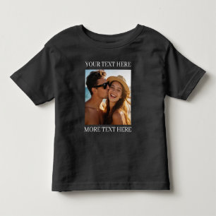 T-shirt Pour Les Tous Petits Photo et texte personnalisés Noir