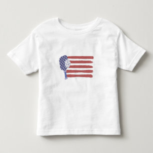 T-shirt Pour Les Tous Petits Pickleball US Drapeau Pickleball Américain Patriot