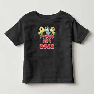 T-shirt Pour Les Tous Petits Piétiner et Rugir, Drôles de Dinosaures Enfants