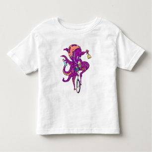 T-shirt Pour Les Tous Petits Pieuvre chevauchant un monocycle