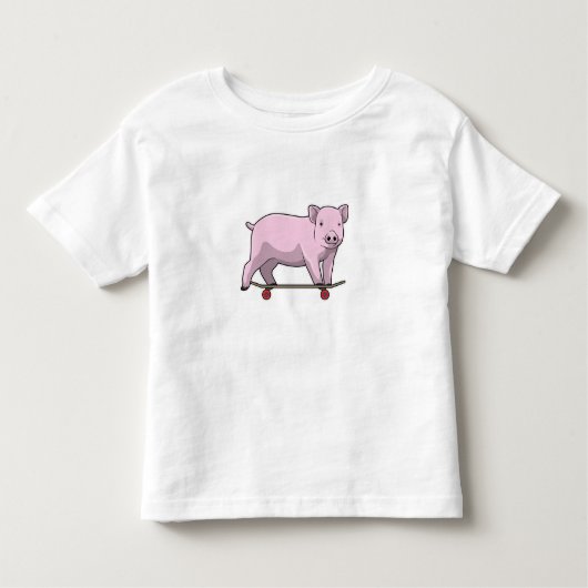 T-shirt Pour Les Tous Petits Pig as skater avec skate (Devant)
