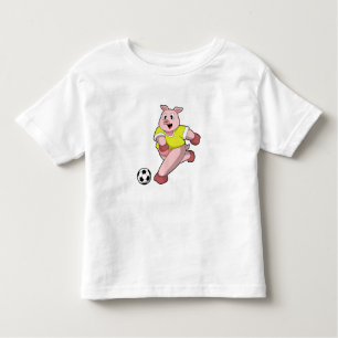 T-shirt Pour Les Tous Petits Pig comme joueur de football avec Soccer