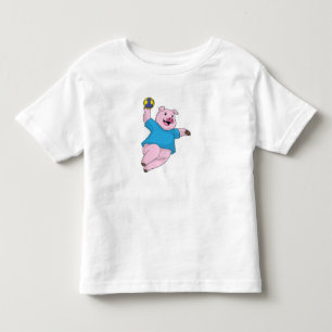 T-shirt Pour Les Tous Petits Pig en tant que joueur de handball avec Handball