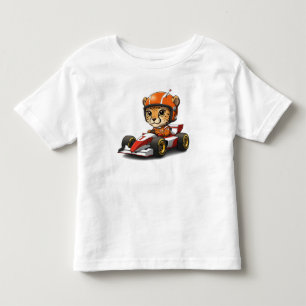 T-shirt Pour Les Tous Petits Pilote de voiture de course bébé guépard mignon