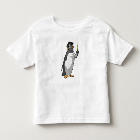 T-shirt Pour Les Tous Petits Pingouin as Teacher with Pointer (Devant)