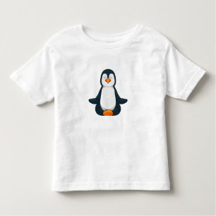 T-shirt Pour Les Tous Petits Pingouin au Yoga Fitness en Assis