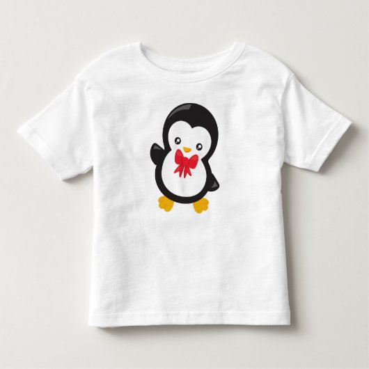 T-shirt Pour Les Tous Petits Pingouin Avec Cravate De Bow, Pingouin Mignonne, P (Devant)