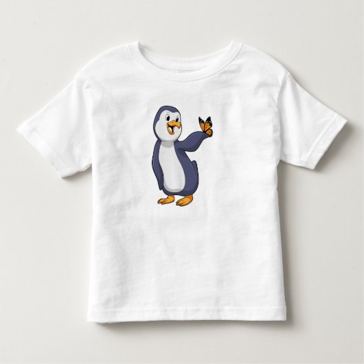 T-shirt Pour Les Tous Petits Pingouin avec papillon (Devant)