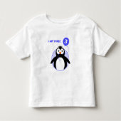 T-shirt Pour Les Tous Petits Pingouin d'anniversaire texte personnalisé bleu tr (Devant)