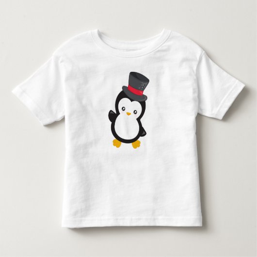 T-shirt Pour Les Tous Petits Pingouin mignon, Petit Pingouin, Chapeau supérieur (Devant)