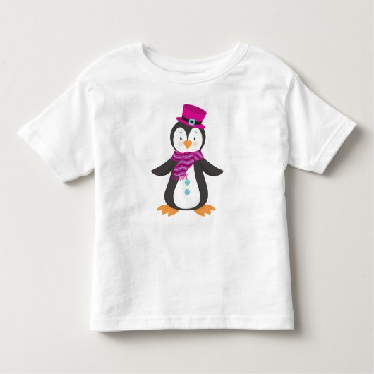 T-shirt Pour Les Tous Petits Pingouin mignon, Pingouin Avec Casquette, Pingouin (Devant)