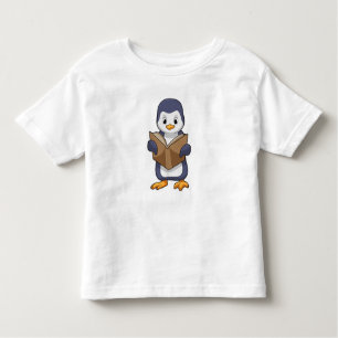 T-shirt Pour Les Tous Petits Pingouin Nerd avec Livre