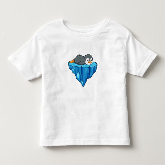 T-shirt Pour Les Tous Petits Pingouin sur glace floc (Devant)