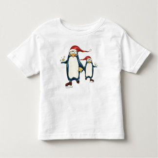 T-shirt Pour Les Tous Petits Pingouins de patinage de Noël