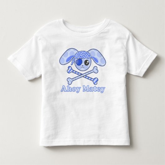 T-shirt Pour Les Tous Petits Pirate Blue Kawaii Bunny (Devant)