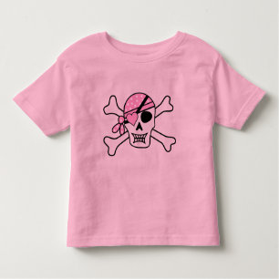 T-shirt Pour Les Tous Petits Pirate de fille crâne et os Toddler rose