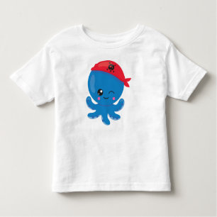T-shirt Pour Les Tous Petits Pirate Octopus, Pipe mignonne, Petite Octopus