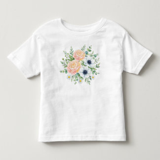 T-shirt Pour Les Tous Petits Pivoine et fleur d'anémone florale élégante à l'aq