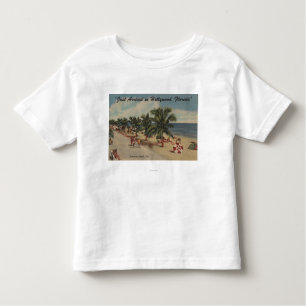 T-shirt Pour Les Tous Petits Plage de Hollywood, la Floride - vue de plage
