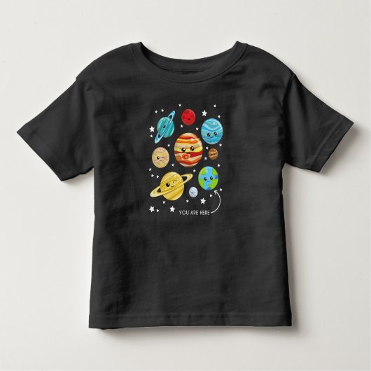 T-shirt Pour Les Tous Petits Planètes mignonnes, Planètes Kawaii, Espace, Cosmo (Devant)