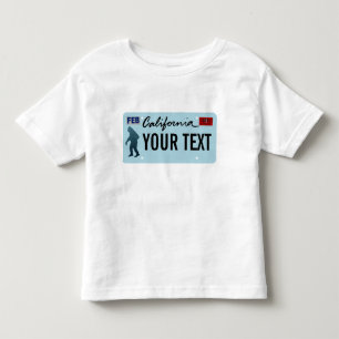 T-shirt Pour Les Tous Petits Plaque de licence California Sasquatch