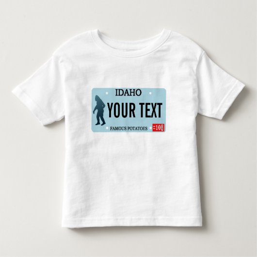 T-shirt Pour Les Tous Petits Plaque de licence Idaho Sasquatch (Devant)