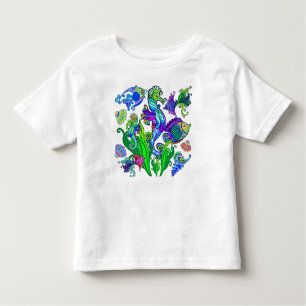 T-shirt Pour Les Tous Petits Poissons et hippocampes exotiques d'espèce marine