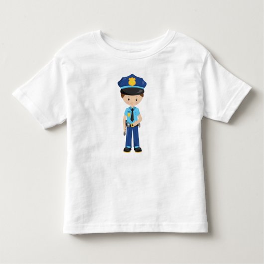 T-shirt Pour Les Tous Petits Policier, Policier, Policier, Policier, Cheveux Br