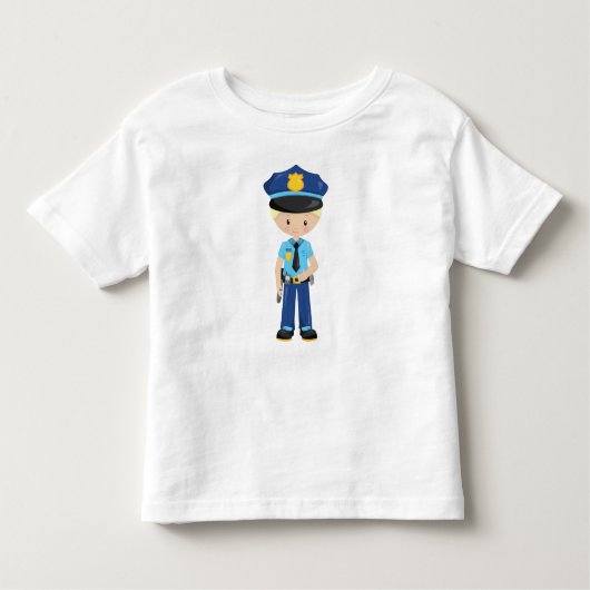 T-shirt Pour Les Tous Petits Policier, Policier, Policier, Policier, Cop, Cheve (Devant)