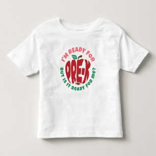 T-shirt Pour Les Tous Petits Pomme rouge rose drôle prêt pour la maternelle