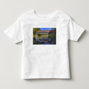 T-shirt Pour Les Tous Petits Pont couvert d'Albany sur la rivière Swift, Blanc