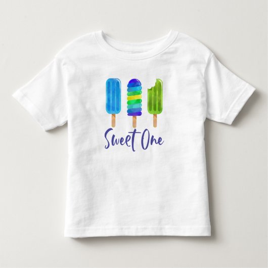T-shirt Pour Les Tous Petits Pop Sweet One 1er anniversaire bleu vert (Devant)