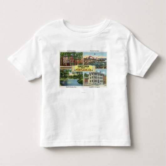 T-shirt Pour Les Tous Petits Portland, MaineGreetings de avec pittoresque (Devant)