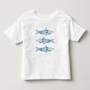 T-shirt Pour Les Tous Petits Portugais Lisbonne Sardines Motif Azulejos