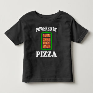 T-shirt Pour Les Tous Petits Powered By Pizza - Pizza Drôle