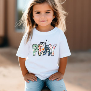 T-shirt Pour Les Tous Petits Pray mignon western Floral Christian