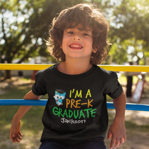 T-shirt Pour Les Tous Petits Pré-K Graduate Cute Blue Owl Custom