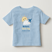 T-shirt Pour Les Tous Petits Premier anniversaire Boy Whimsical Avion Soleil & (Devant)