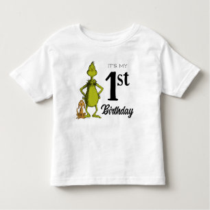 T-shirt Pour Les Tous Petits Premier anniversaire de Grinch Chalkboard