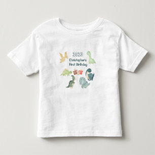 T-shirt Pour Les Tous Petits Premier anniversaire de naissance mignon dinosaure