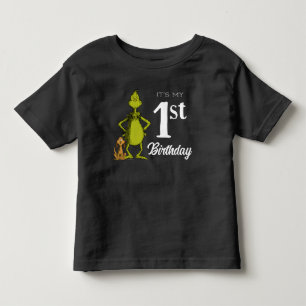 T-shirt Pour Les Tous Petits Premier anniversaire Grinch tableau noir