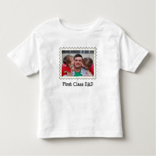 T-shirt Pour Les Tous Petits PREMIÈRE CLASSE DAD Best Papa photo horizontale pe