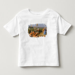 T-shirt Pour Les Tous Petits Présentation de citrouilles avec des ballots de fo