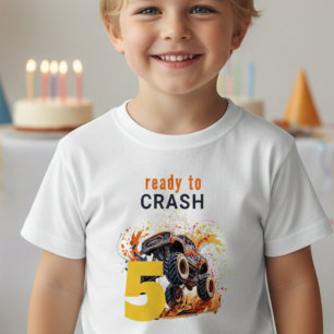 T-shirt Pour Les Tous Petits Prêt à écraser anniversaire camion monstre