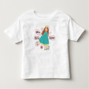 T-shirt Pour Les Tous Petits Princesse Big Soeur Cheveux Brown