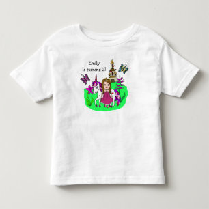 T-shirt Pour Les Tous Petits Princesse Fille d'anniversaire et Licorne Âge et N